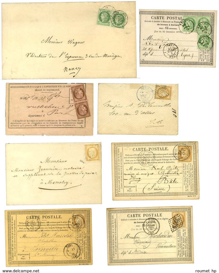 Lot De 35 Lettres + 1 Devant Avec Emission Cérès Dentelé. - TB. - 1871-1875 Cérès