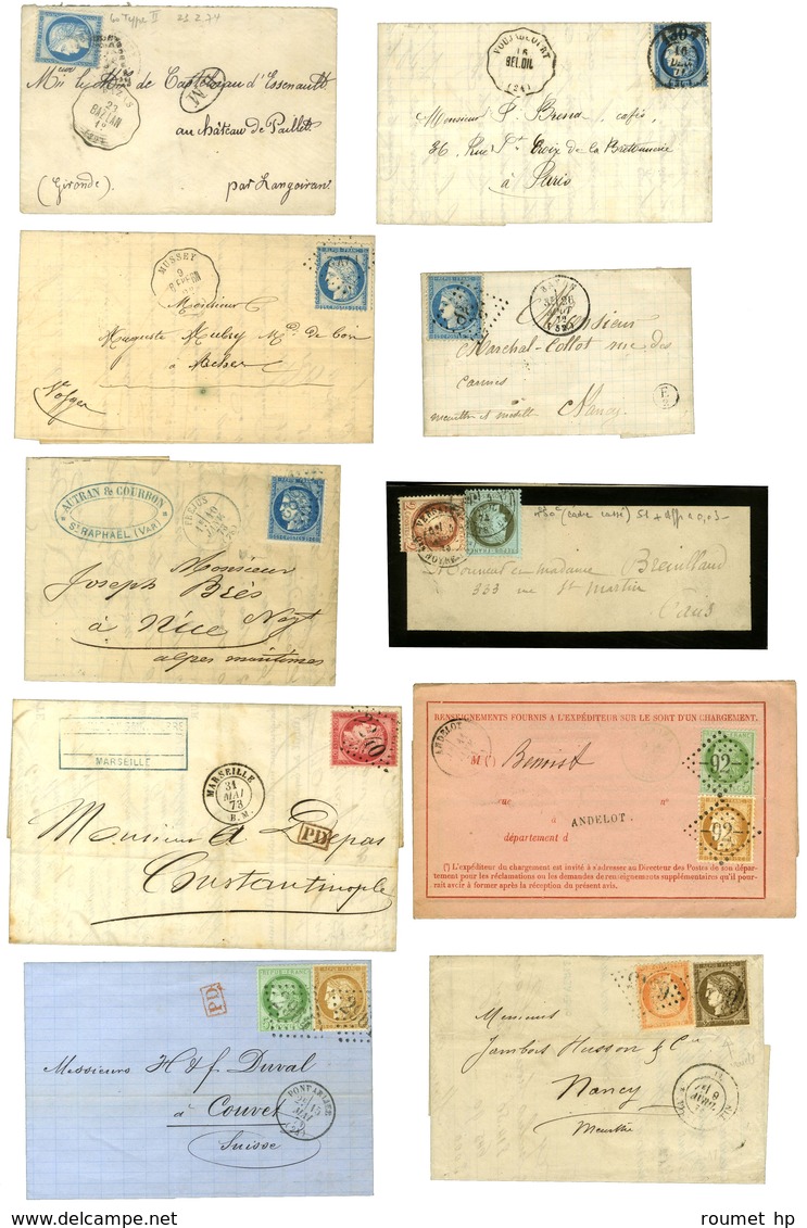 Lot De 35 Lettres + 1 Devant Avec Emission Cérès Dentelé. - TB. - 1871-1875 Cérès