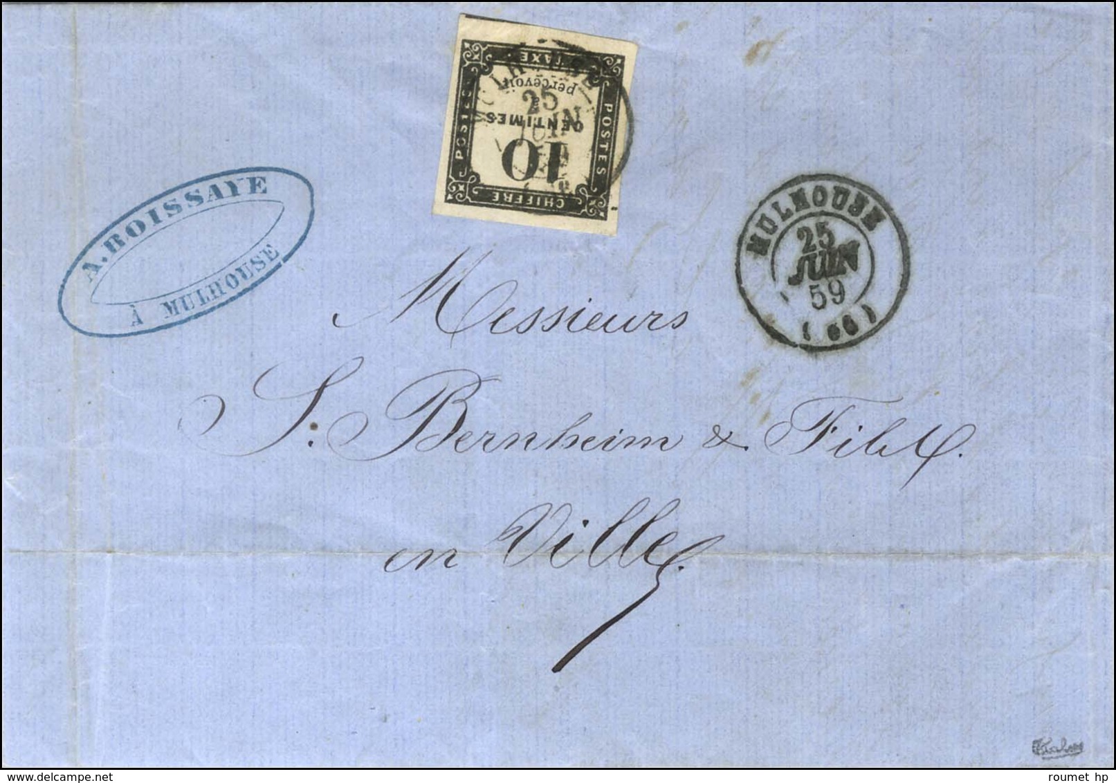 Càd T 15 MULHOUSE (66) / Timbre-Taxe N° 1 Belles Marges. 1859. - TB / SUP. - 1859-1959 Storia Postale