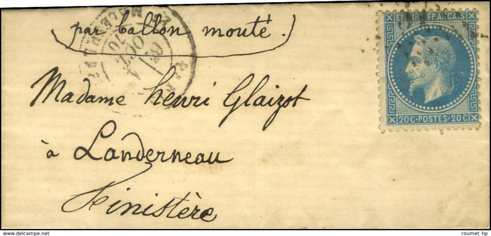 Etoile 37 / N° 29 Càd PARIS / BT MALESHERBES 1 OCT. 70 Sur Lettre Pour Landerneau. Au Verso, Cachet PARIS A RENNES 14 OC - War 1870