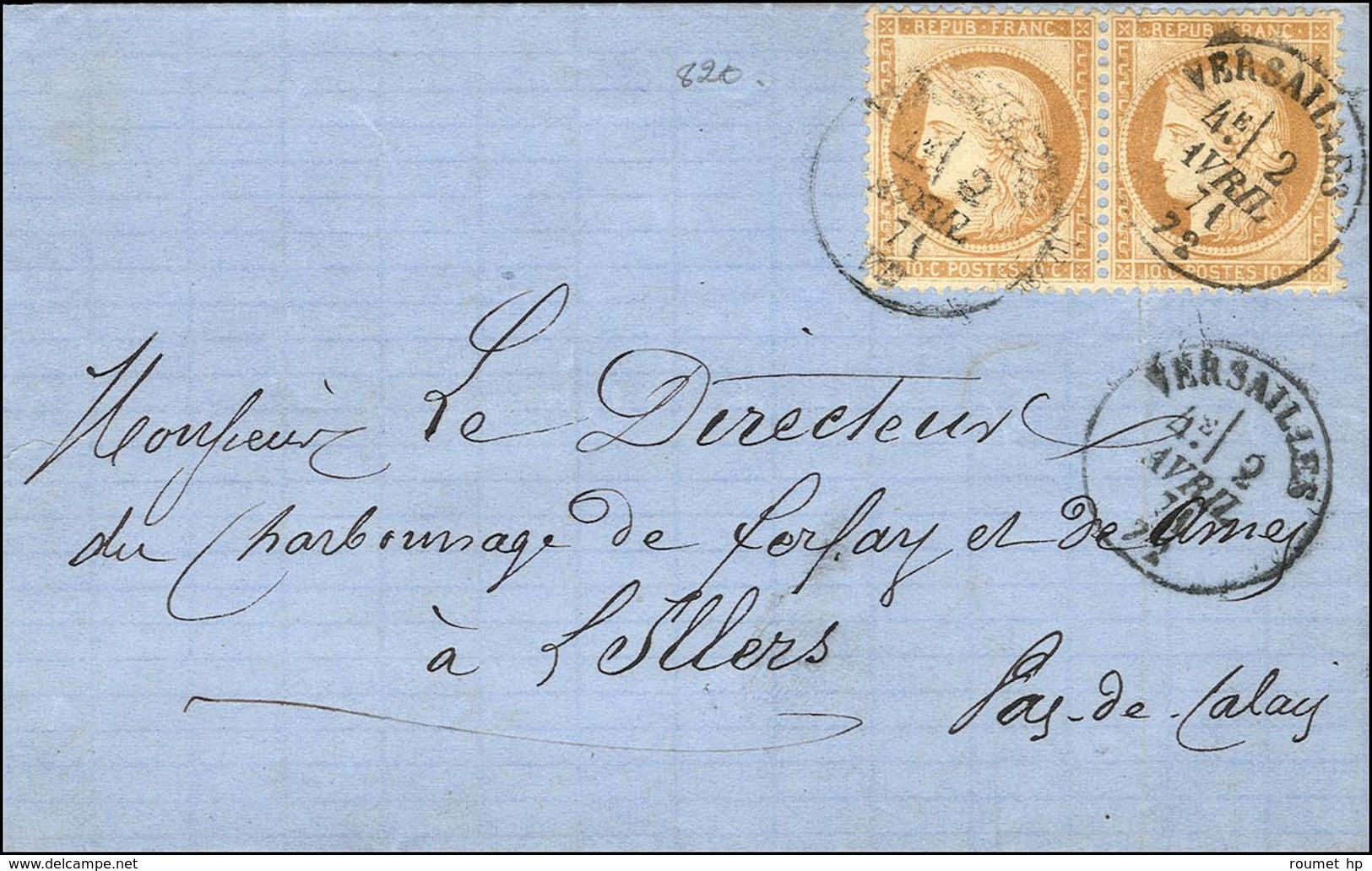 Lettre Avec Texte Daté De Paris Le 2 Avril 1871 Pour L'Illers (61) Remise Par Un Passeur Au Bureau De Versailles. Càd T  - Guerre De 1870