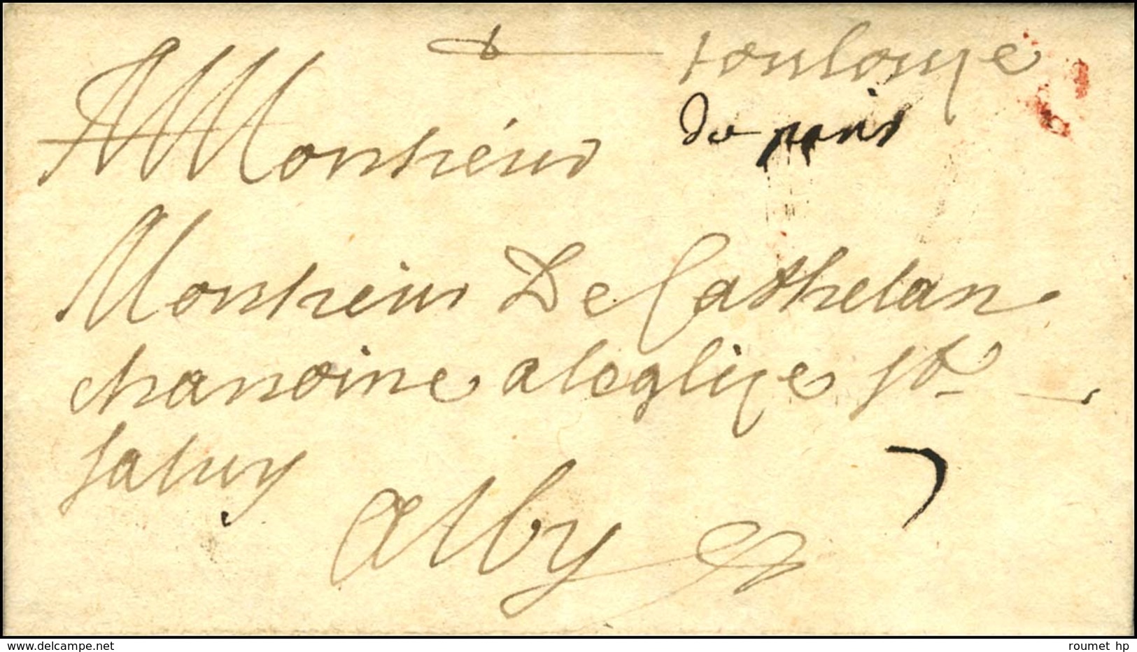 '' De Paris '' (L N° 1) Sur Lettre Avec Texte Daté 1694 Adressée En Franchise à Albi. - TB / SUP. - R. - ....-1700: Précurseurs