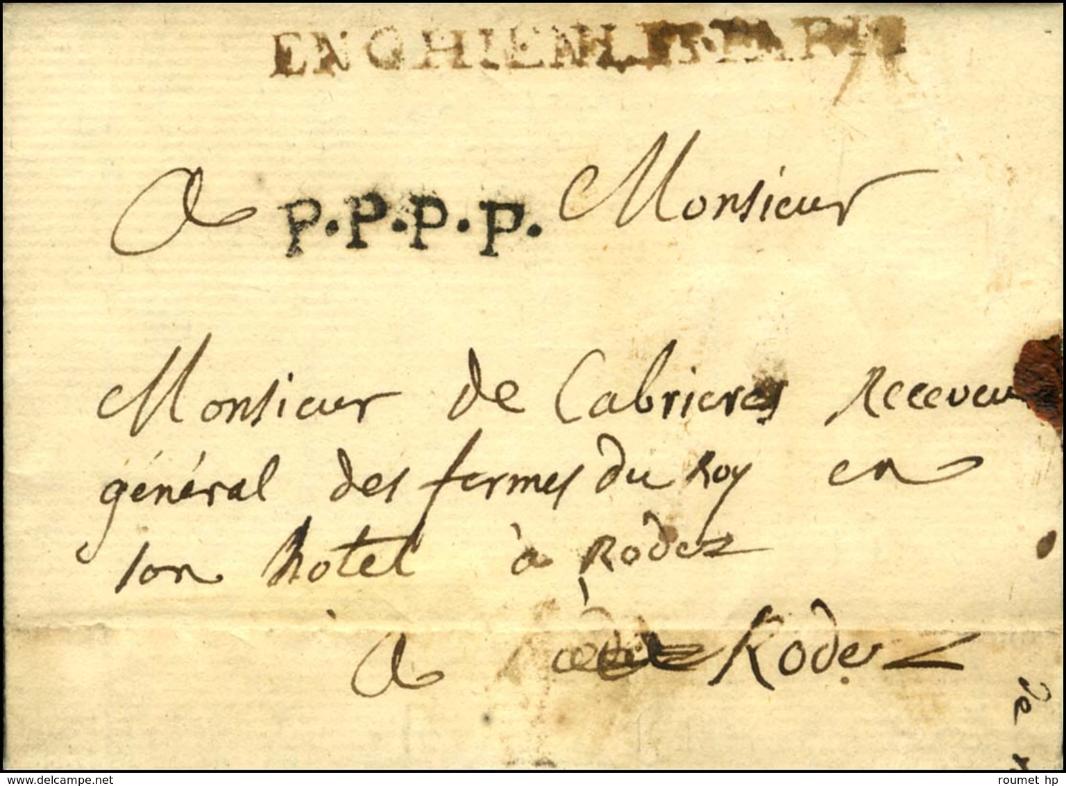 ENGHIEN LES PARIS (L N° 1) Sur Lettre Avec Texte Daté De Montmorency 1769 Adressée En Franchise à Rodez. - TB / SUP. - R - 1701-1800: Précurseurs XVIII