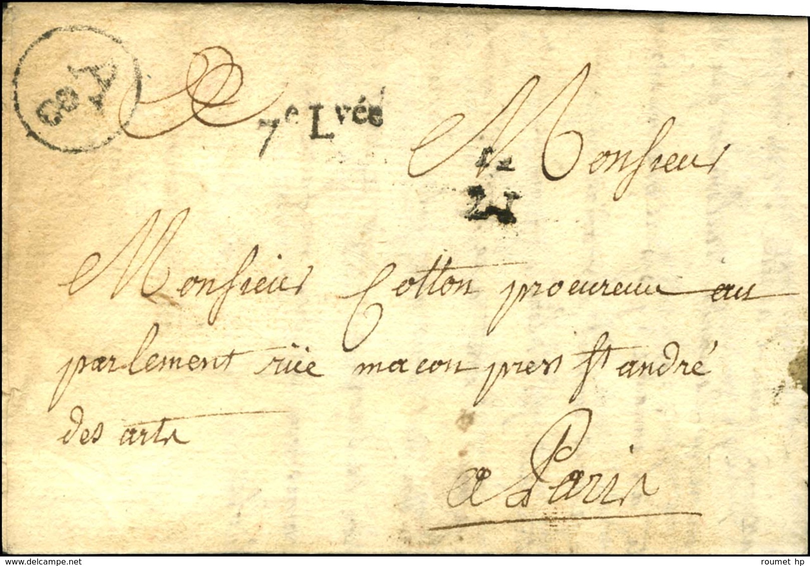 Lettre En Port Payé A / 8 + 7e Lvée + Quantième. 1762. - TB / SUP. - 1701-1800: Précurseurs XVIII