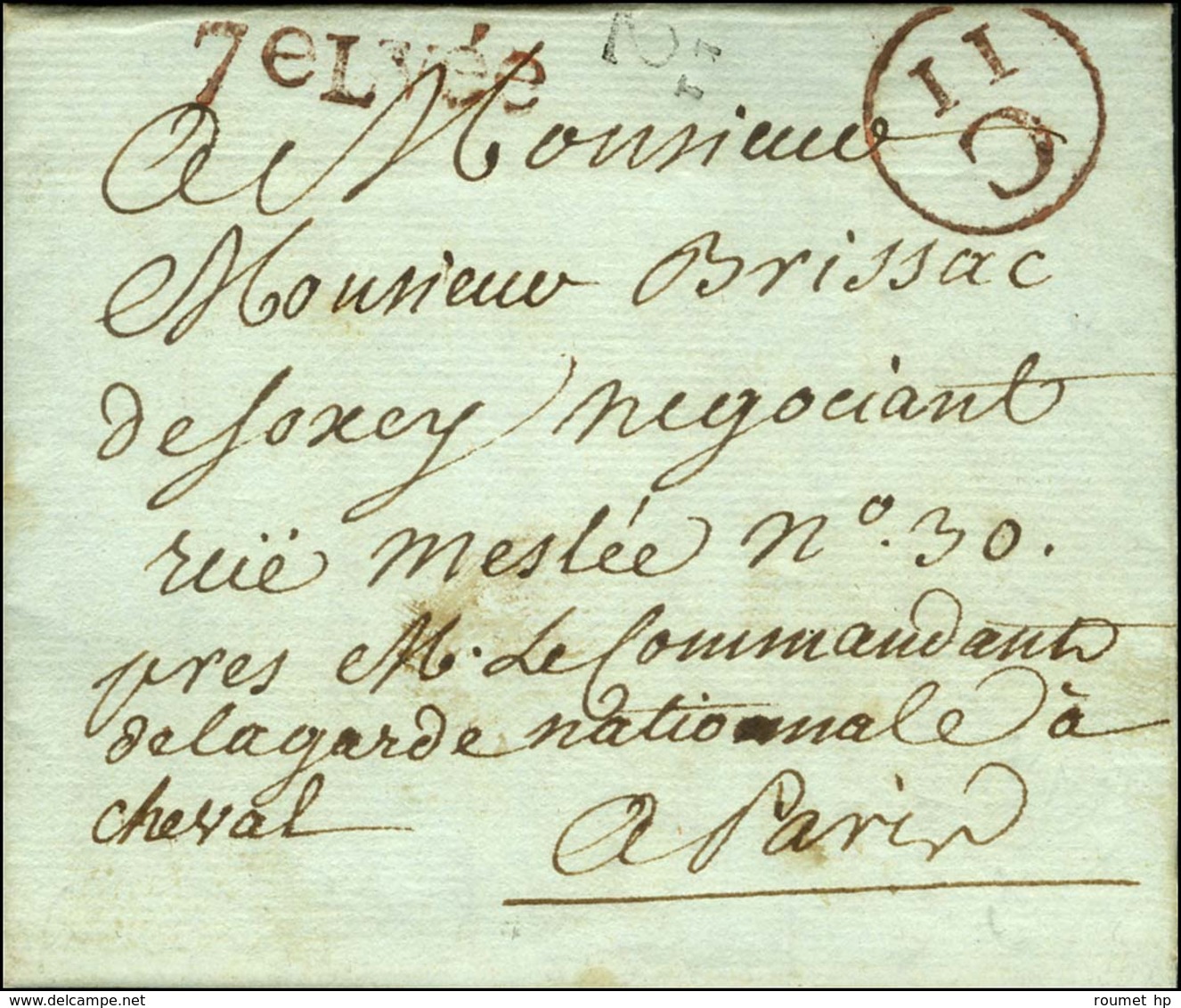 Lettre En Port Payé C / 11 Rouge + 7e Lvée Rouge + Quantième. 1789. - SUP. - R. - 1701-1800: Precursores XVIII