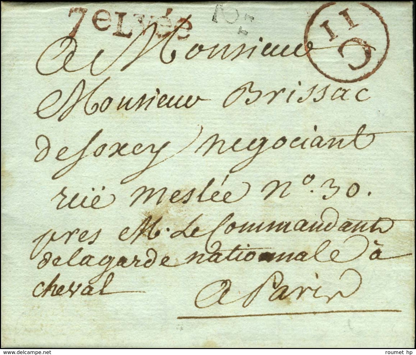 Lettre En Port Payé C / 11 Rouge + 7e Lvée Rouge + Quantième. 1789. - SUP. - R. - 1701-1800: Précurseurs XVIII