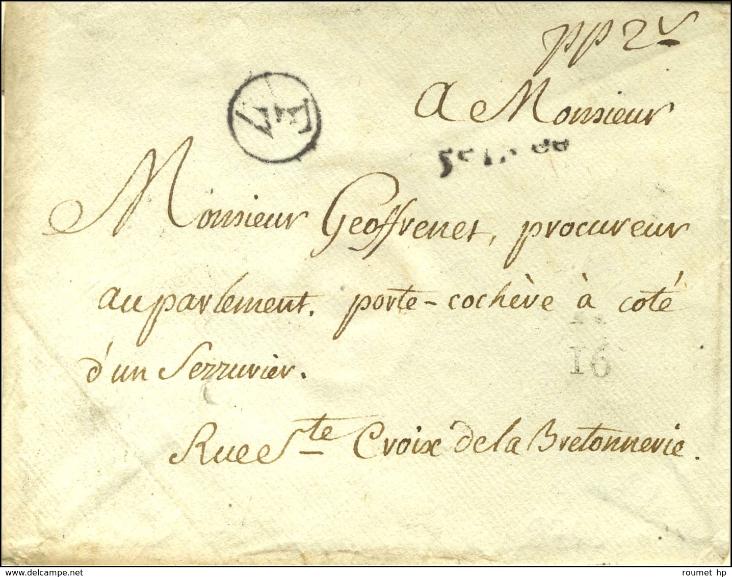 Enveloppe Sans Texte En Port Payé F / 7 + 5e Lvée + Quantième Et Mention Manuscrite '' Pp 2s ''. - TB / SUP. - 1701-1800: Précurseurs XVIII