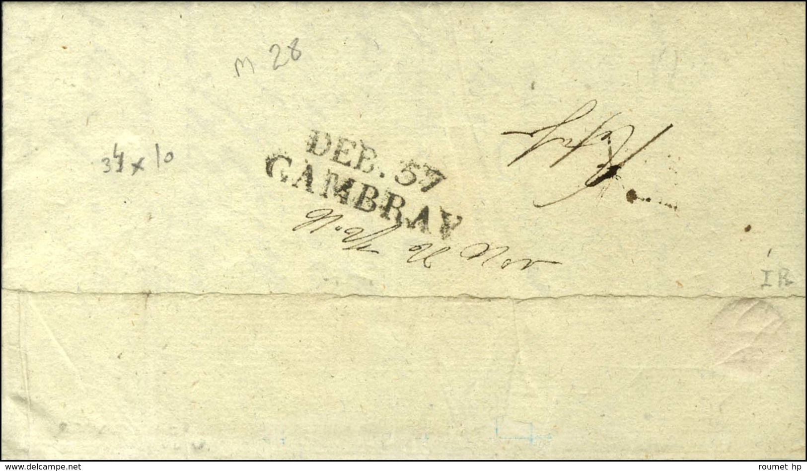 DEB.57 / CAMBRAY (34 X 10). 1830. - TB / SUP. - Autres & Non Classés