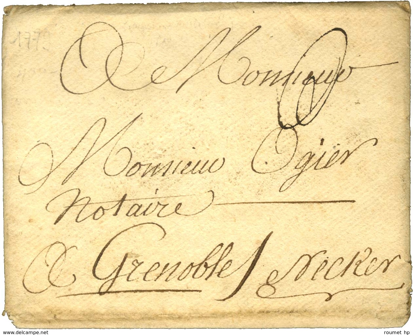 Paraphe De Franchise De Necker Sur Enveloppe Avec Texte Daté De Paris Le 31 Janvier 1779. - TB. - Lettres Civiles En Franchise