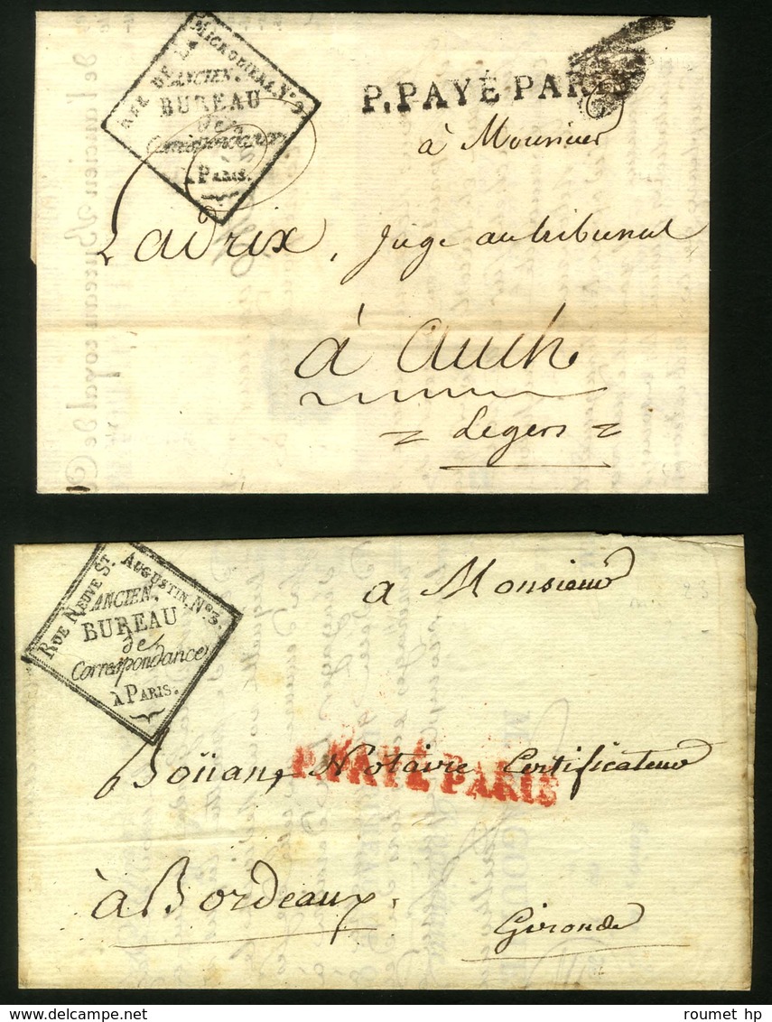 Lot De 2 Lettres Avec Cachet ANCIEN / BUREAU / DE / CORRESPONDANCE (S N° 9106 De 2 Types). - TB / SUP. - Cartas Civiles En Franquicia