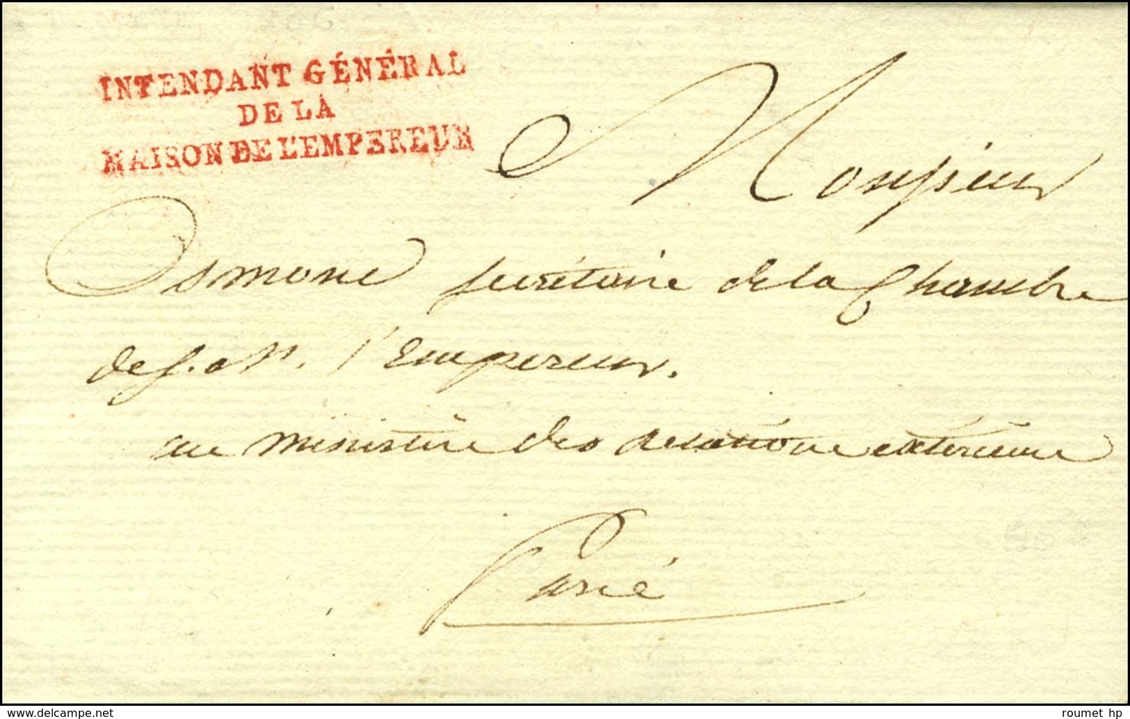 INTENDANT GENERAL / DE LA / MAISON DE L'EMPEREUR (R) Sur Lettre Avec Texte Daté De Dessau Le 22 Octobre 1806 Signée Daru - Lettres Civiles En Franchise