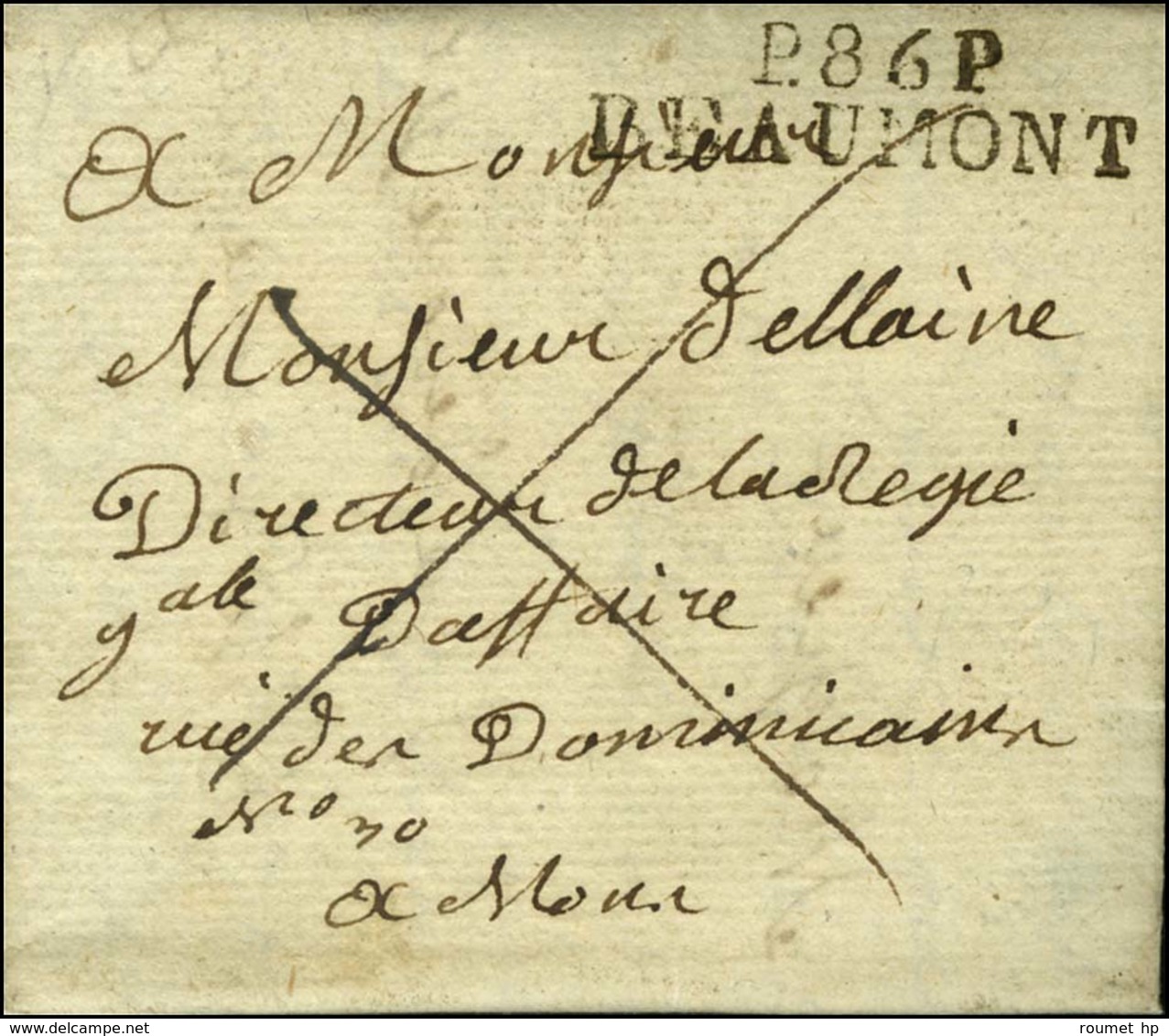 P.86.P. / BEAUMONT Sur Lettre Avec Texte Daté An 10. - SUP. - 1792-1815: Départements Conquis
