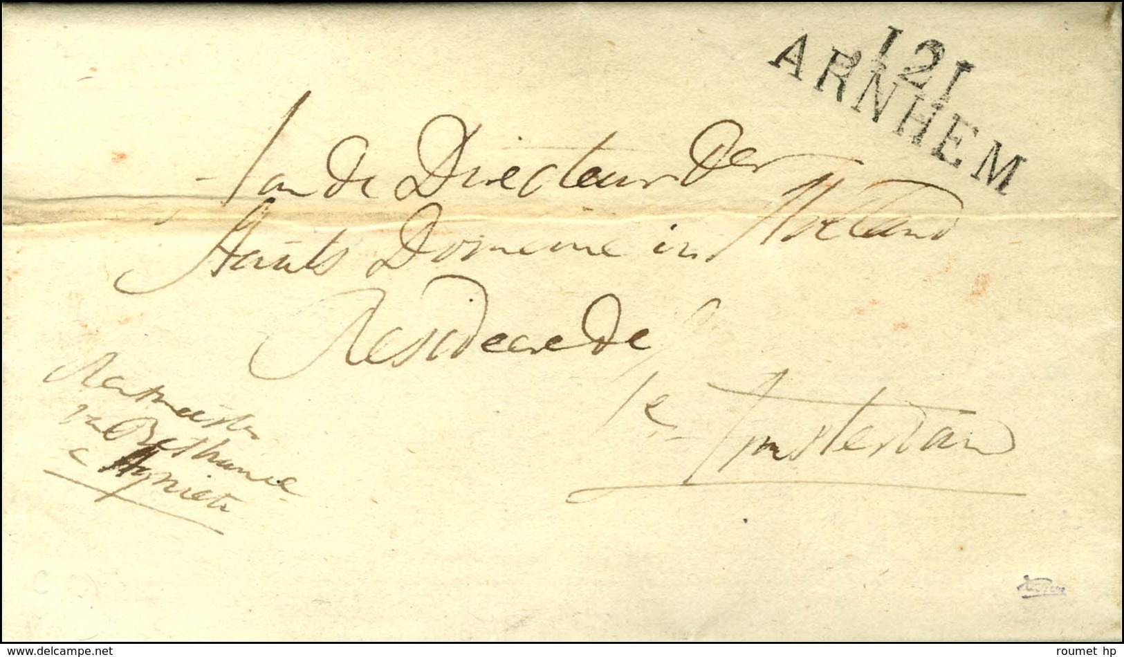 121 / ARNHEM Sur Lettre En Franchise. 1811. - SUP. - 1792-1815: Départements Conquis