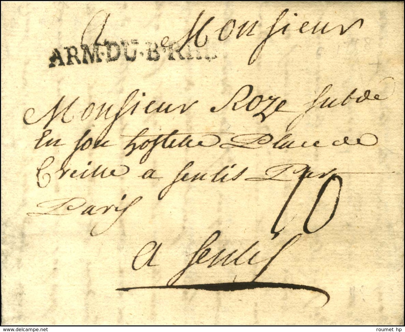 ARM.DU.B.RHIN Sur Lettre Avec Texte Daté Du 14 Juin 1758. - TB / SUP. - Marques D'armée (avant 1900)