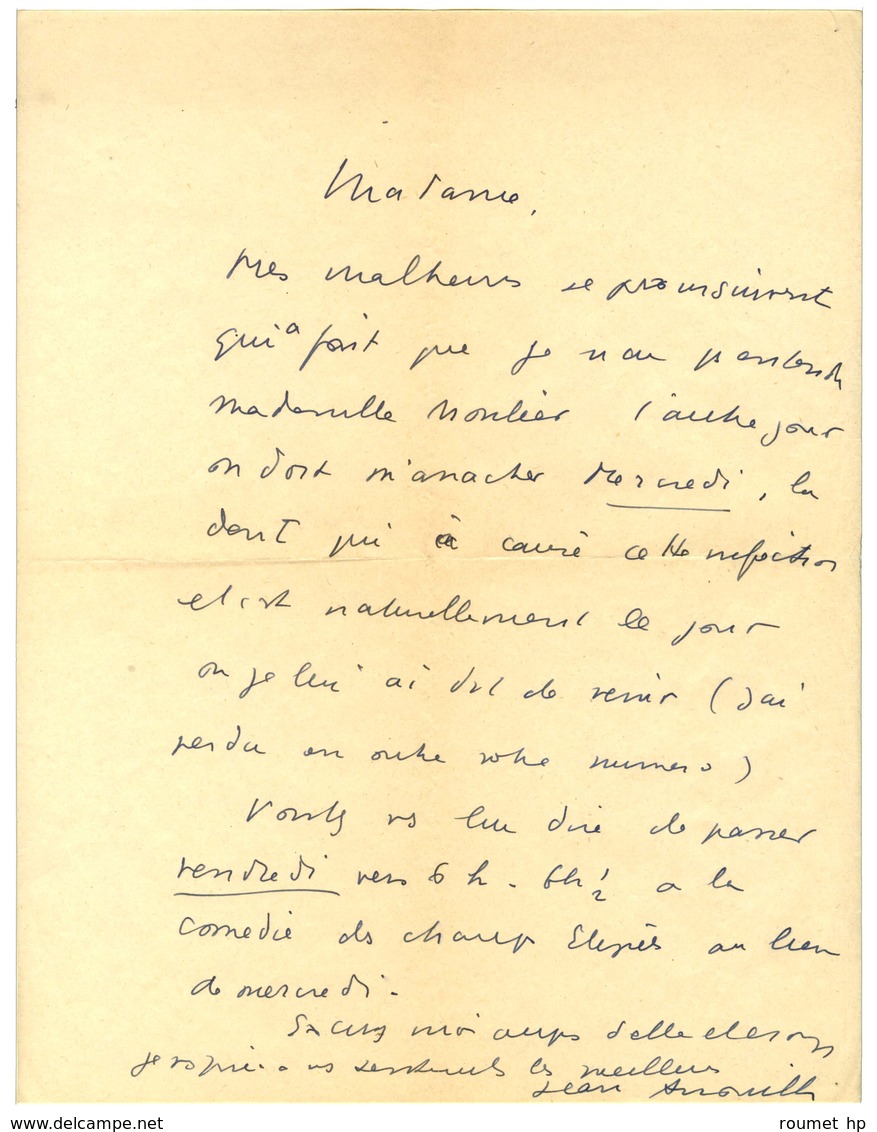 ANOUILH Jean (1910-1987), Auteur Dramatique. - Altri & Non Classificati