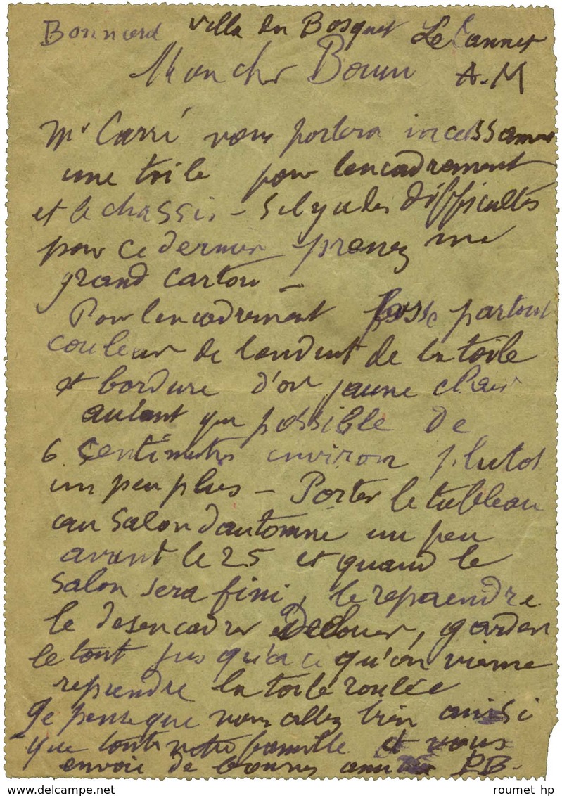 BONNARD Pierre (1867-1947), Peintre. - Other & Unclassified