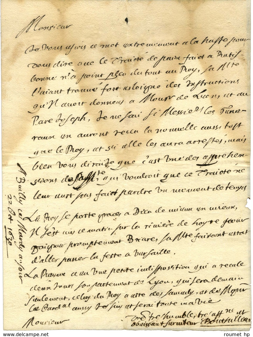 BOUTHILLIER Claude, Comte De Chavigny (1581-1652), Secrétaire D'Etat Puis Surintendant Des Finances. - Autres & Non Classés