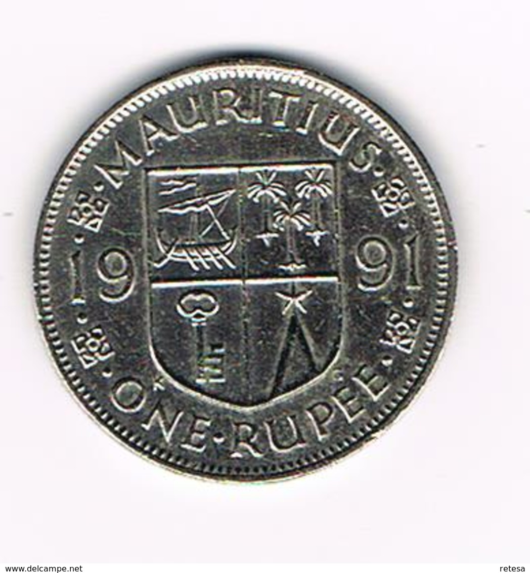 &  MAURITIUS  1 RUPEE   1991 - Maurice