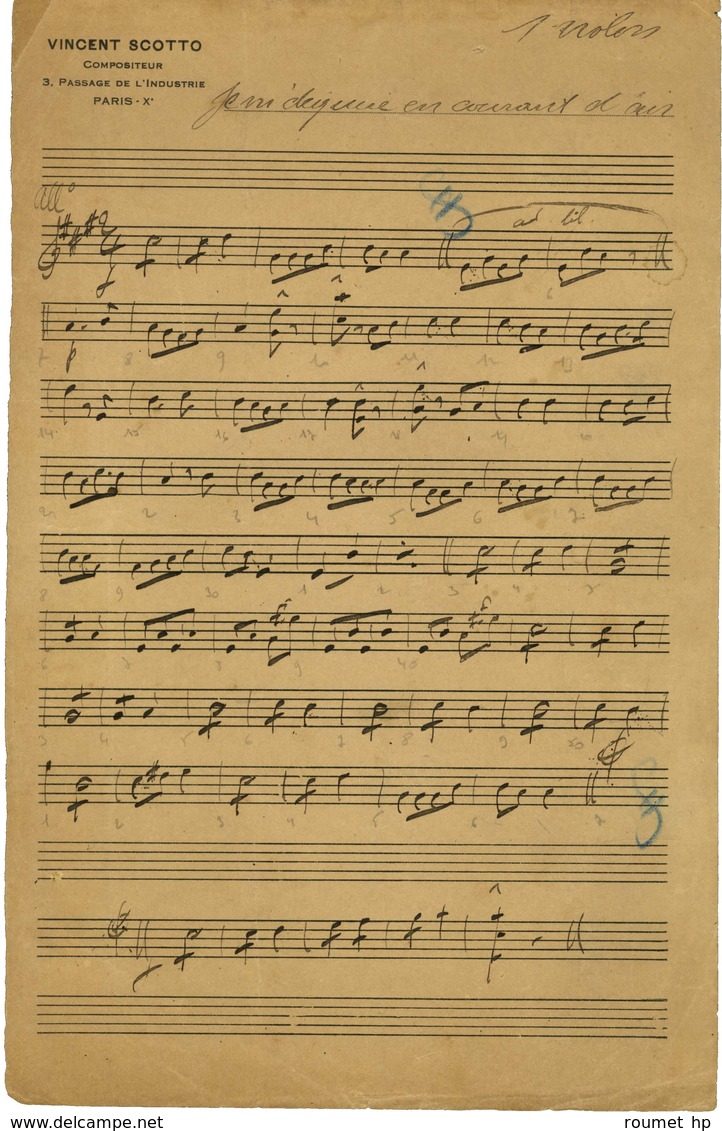 SCOTTO Vincent (1874-1952), Compositeur. - Autres & Non Classés