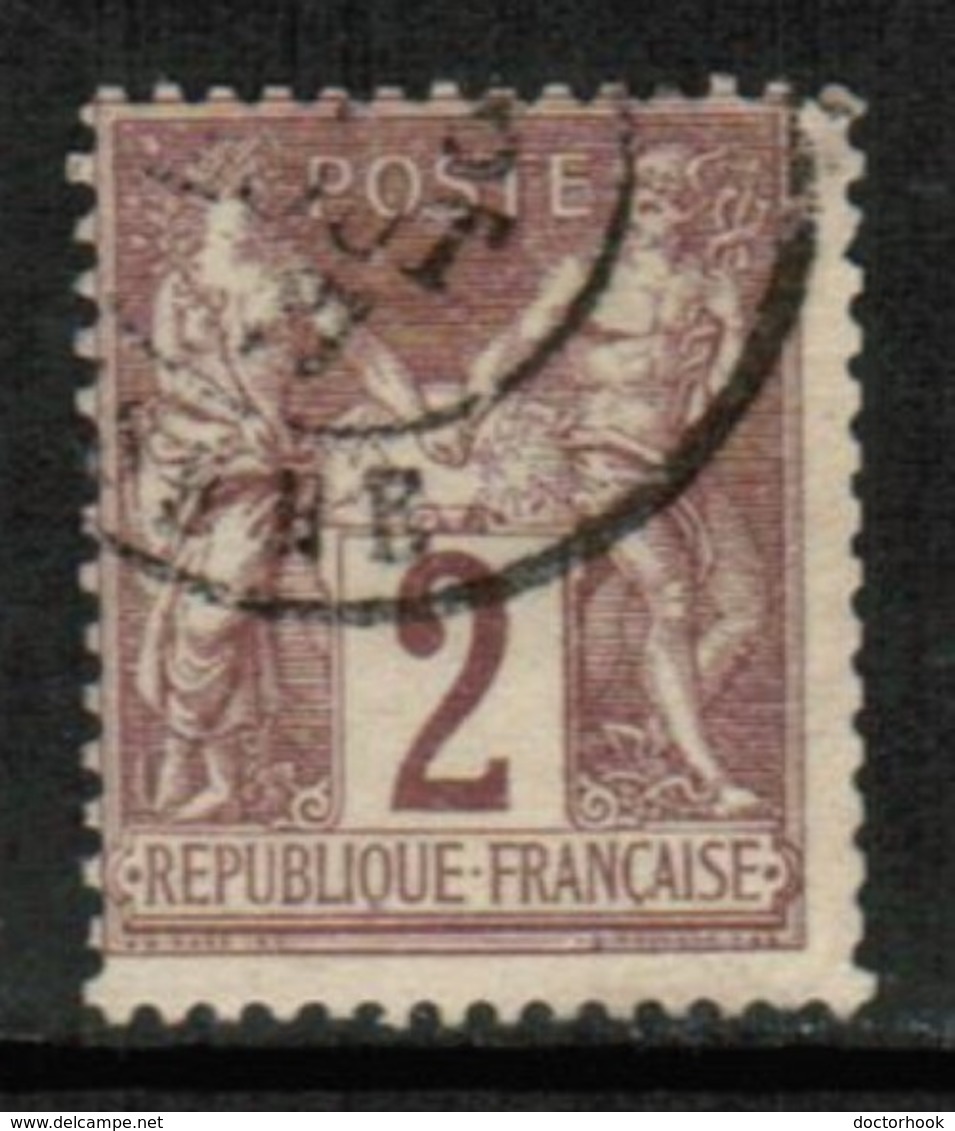 FRANCE  Scott # 88 F-VF USED (Stamp Scan # 429) - 1876-1898 Sage (Type II)