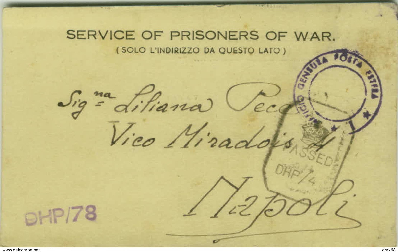 WWII - PRISONERS OF WAR - CAMP. N. 24 C/0 G.P.O. BOMBAY - INDIA - TO ITALY - POSTMARK  CENSURA POSTA ESTERA ( BG1227) - Guerre 1939-45