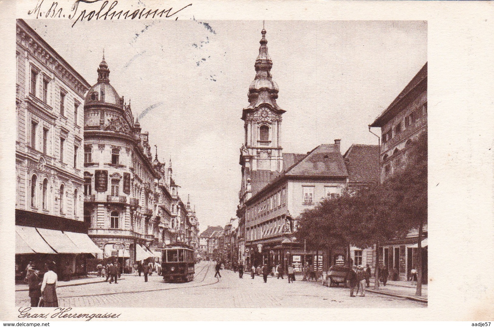 Austria Oostenrijk Graz Herrengasse  Tramway 1926 - Other & Unclassified