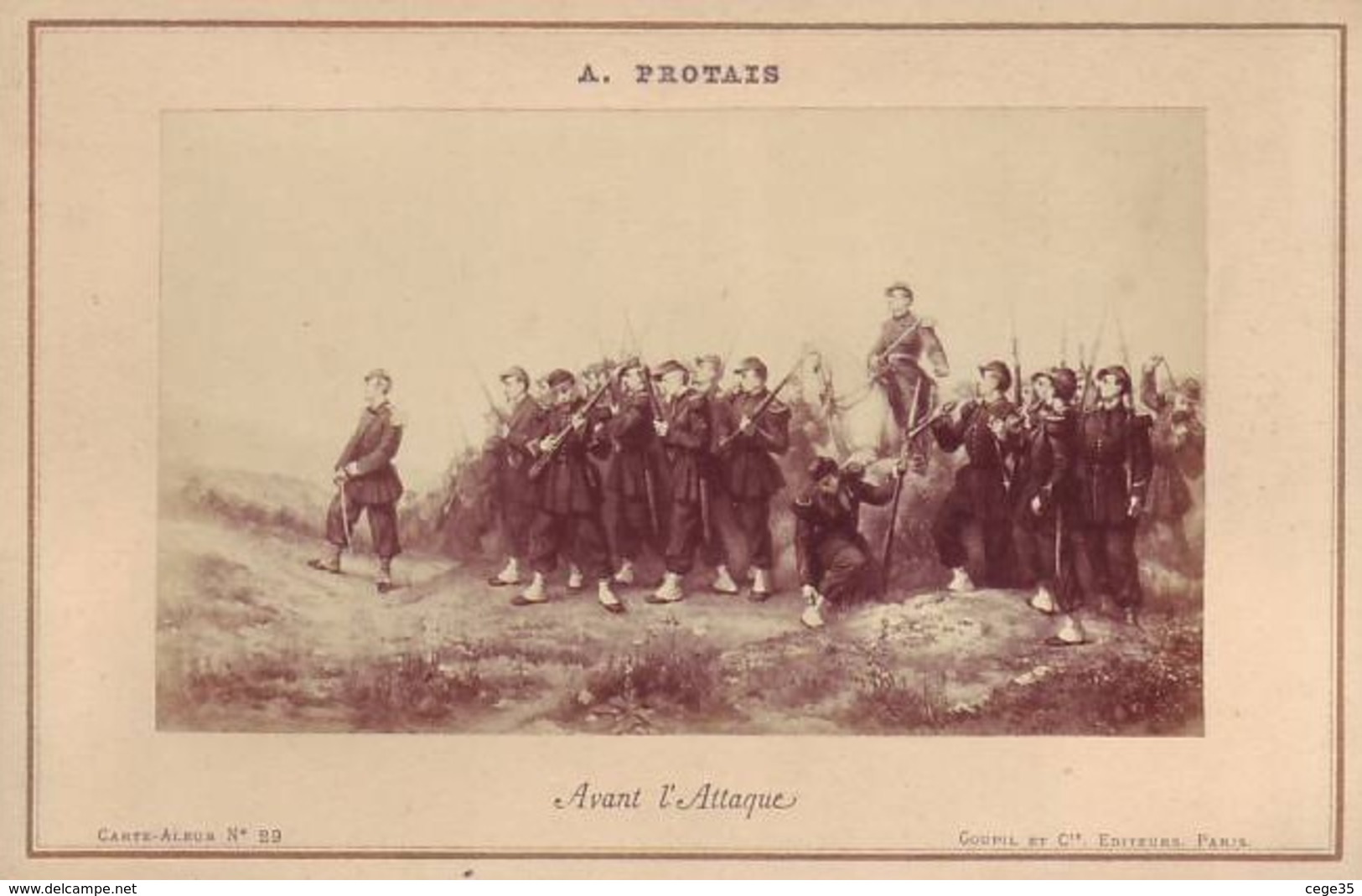 Photographie Sur Carton Fort - Avant L'Attaque - Peinture Vers1870 De Auguste Protais - Guerre Franco-Prussienne De 1870 - Anciennes (Av. 1900)