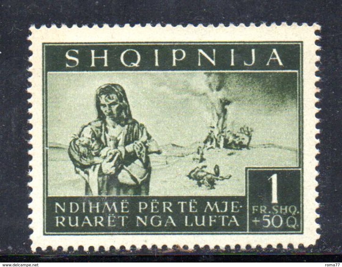 562E/1500 - ALBANIA Tedesca 1944 , Vittime Di Guerra (sassone N. 19, Yvert N. 316)  ***  MNH - Albania