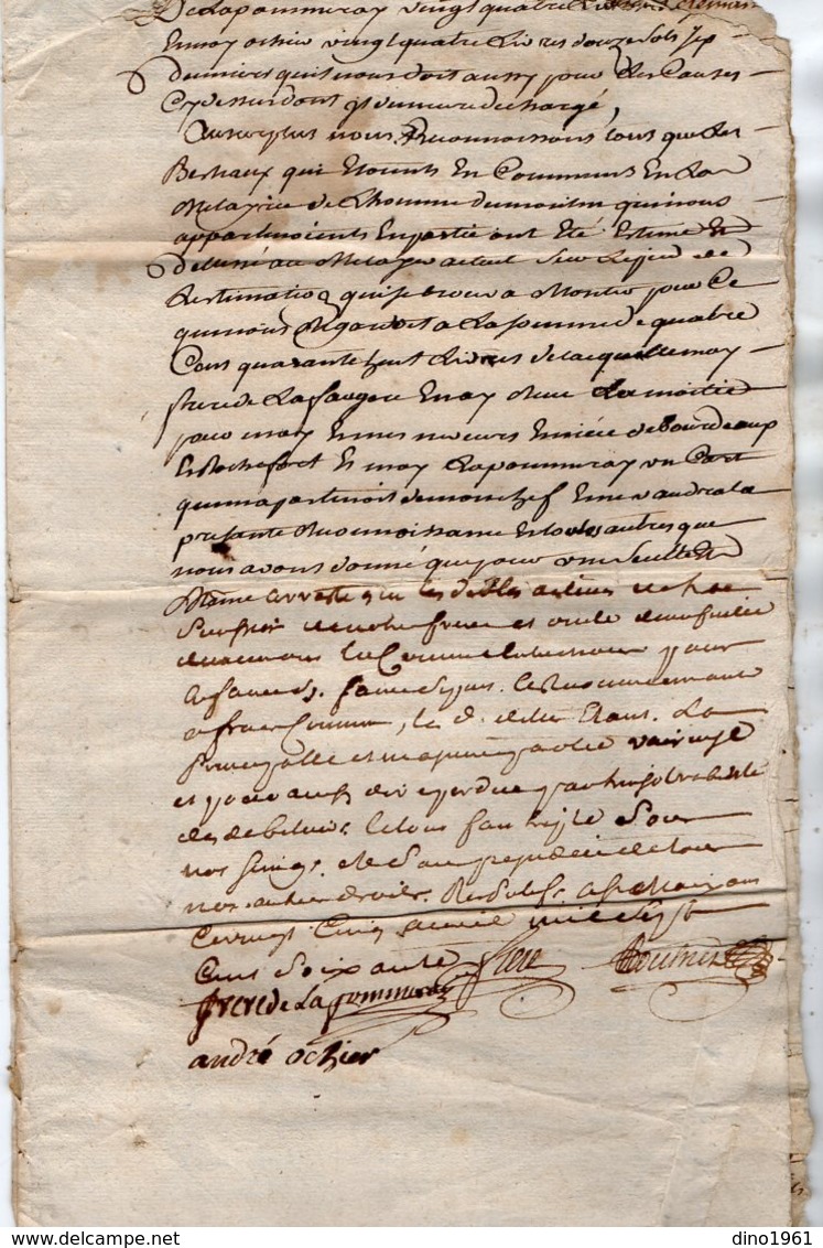 VP13.296 - Acte De 1760 - Partage De La Succession De Mr  FRERE DE NEUFVILLE - Manuscripts