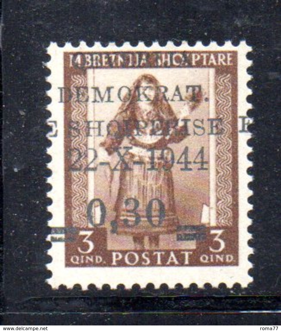 567A/1500 - ALBANIA 1944 , Soprastampato Yvert N. 303  ***  MNH - Albania