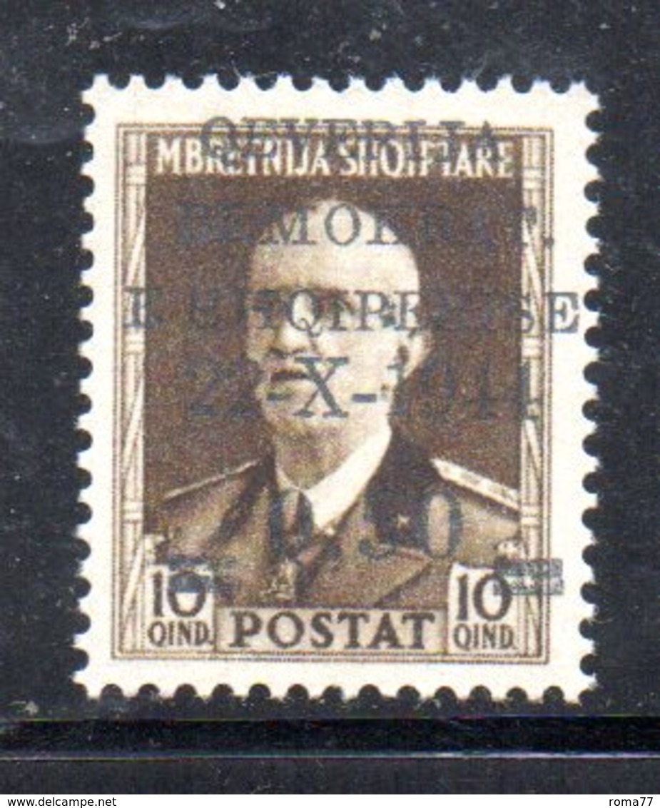 567C/1500 - ALBANIA 1944 , Soprastampato Yvert N. 305  ***  MNH - Albania