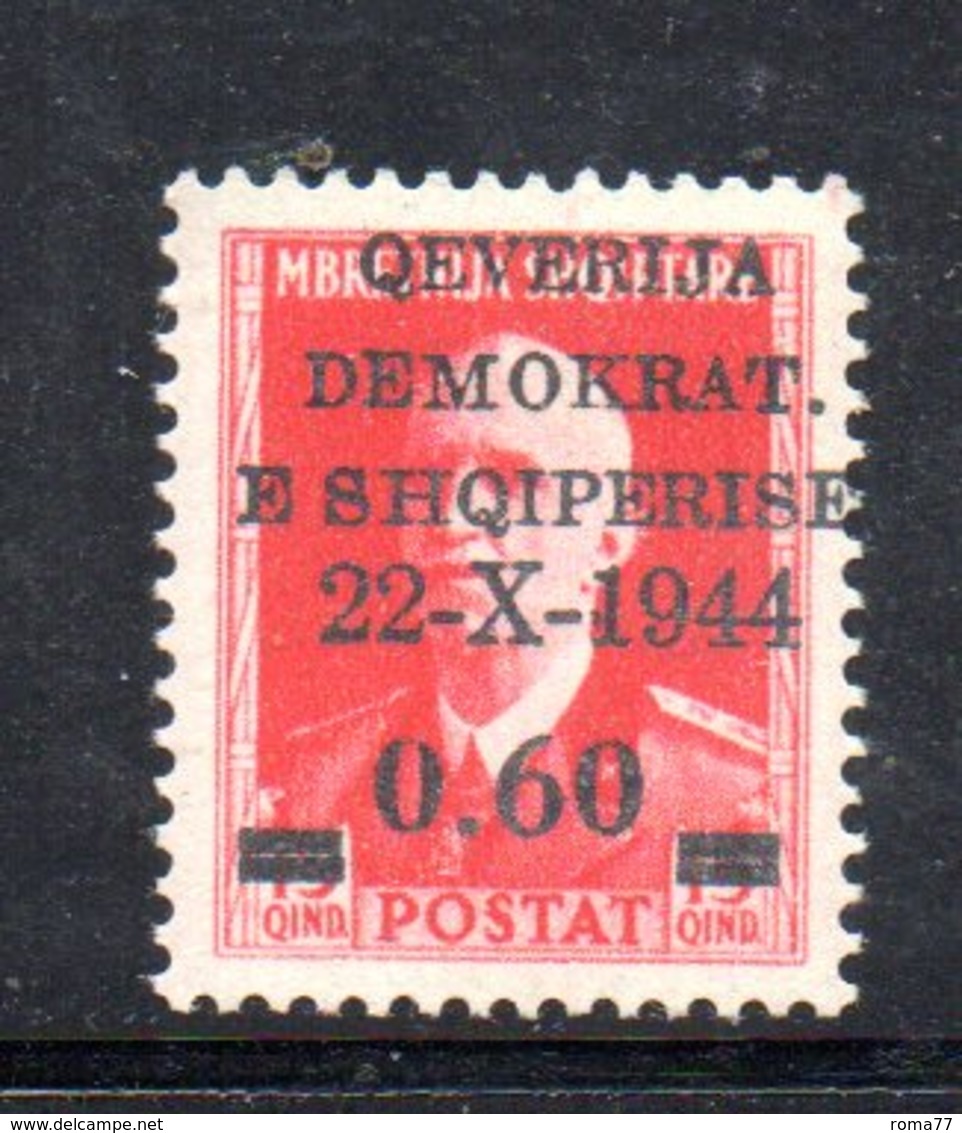 567D/1500 - ALBANIA 1944 , Soprastampato Yvert N. 306  ***  MNH - Albania