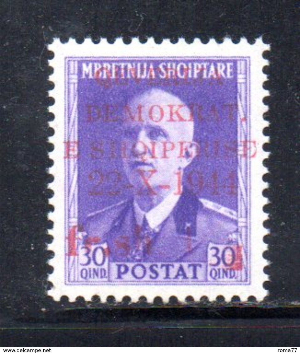 567F/1500 - ALBANIA 1944 , Soprastampato Yvert N. 308  ***  MNH - Albania