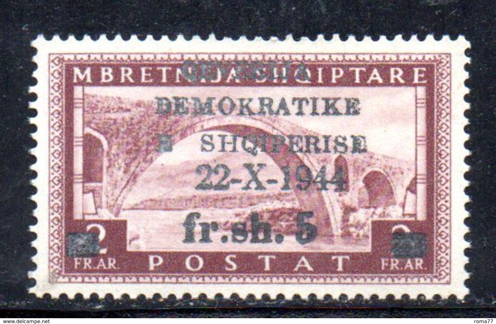 567L/1500 - ALBANIA 1944 , Soprastampato Yvert N. 311  ***  MNH - Albania