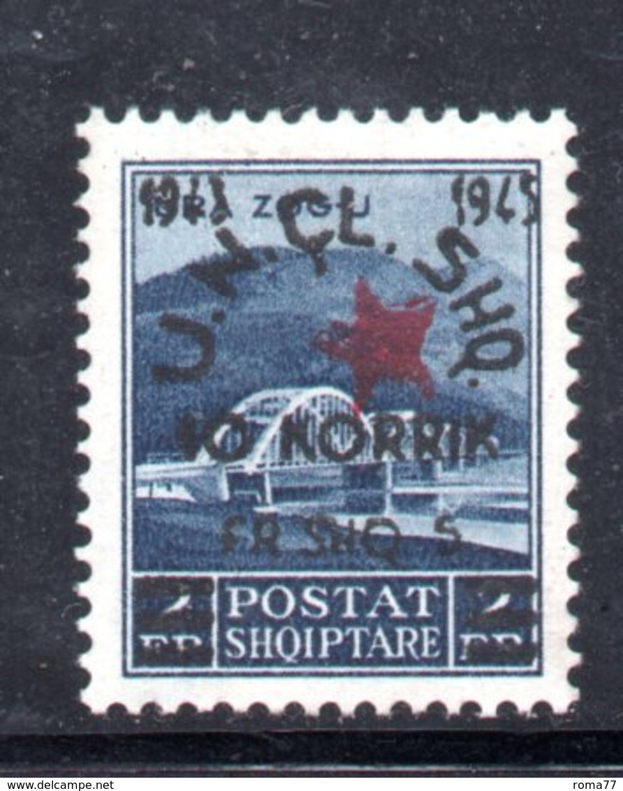 569B/1500 - ALBANIA 1945 , Soprastampato Yvert N. 325  *  Linguellato - Albania