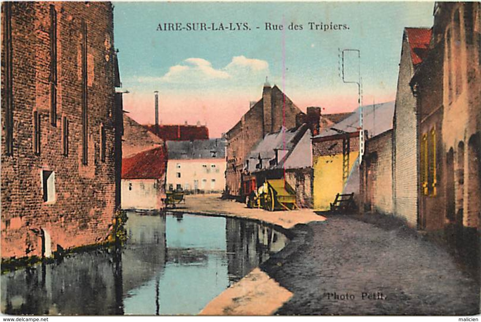 - Dpts Div.-ref-AE53- Pas De Calais - Aire Sur La Lys - Rue Des Tripiers - Carte Colorisée Bon Etat - - Aire Sur La Lys