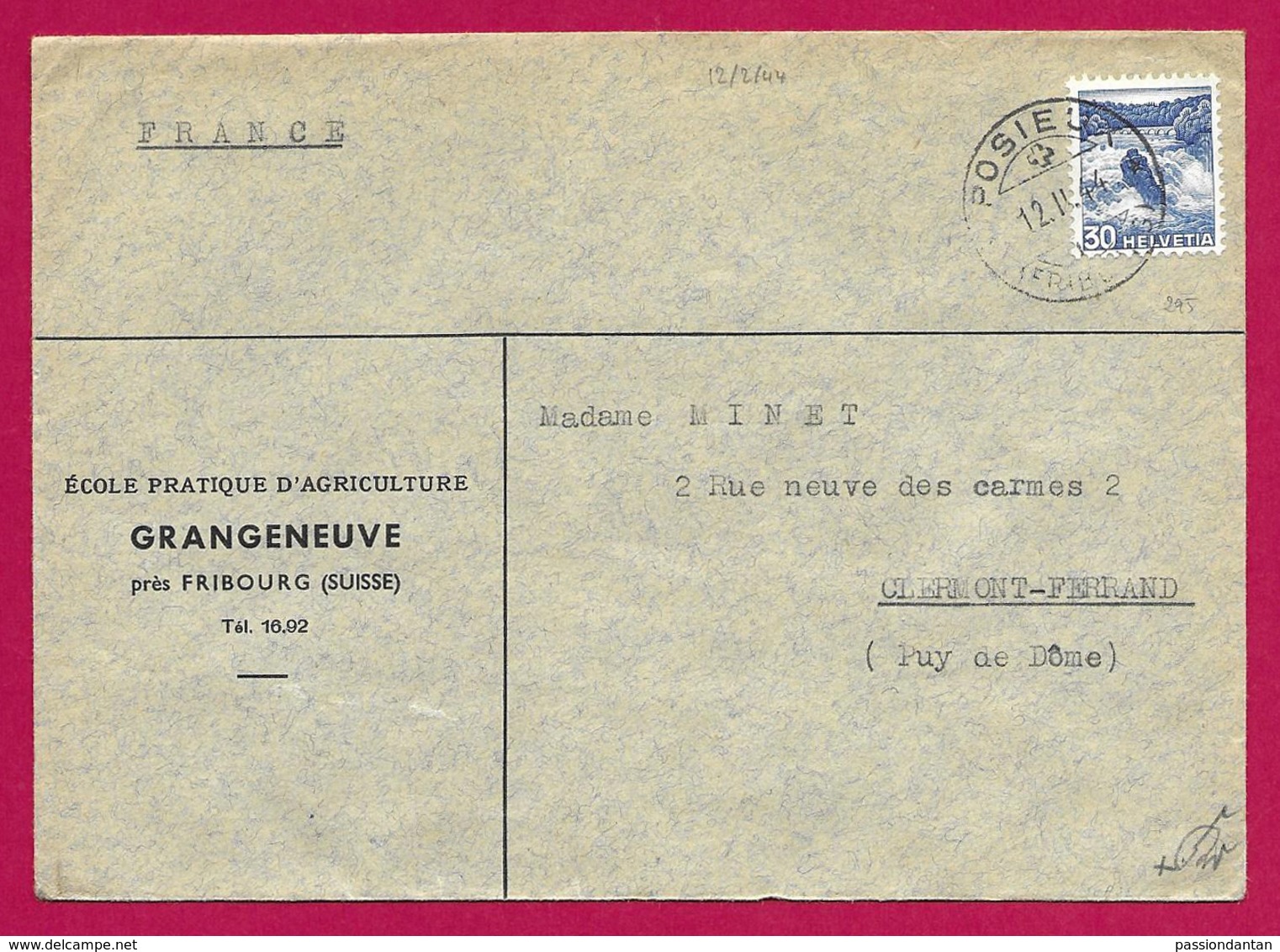 Dix Enveloppes Visées Par L'Armée Allemande - Voyagées De Fribourg En Suisse à Destination De Clermont- Ferrand - Guerra Del 1939-45