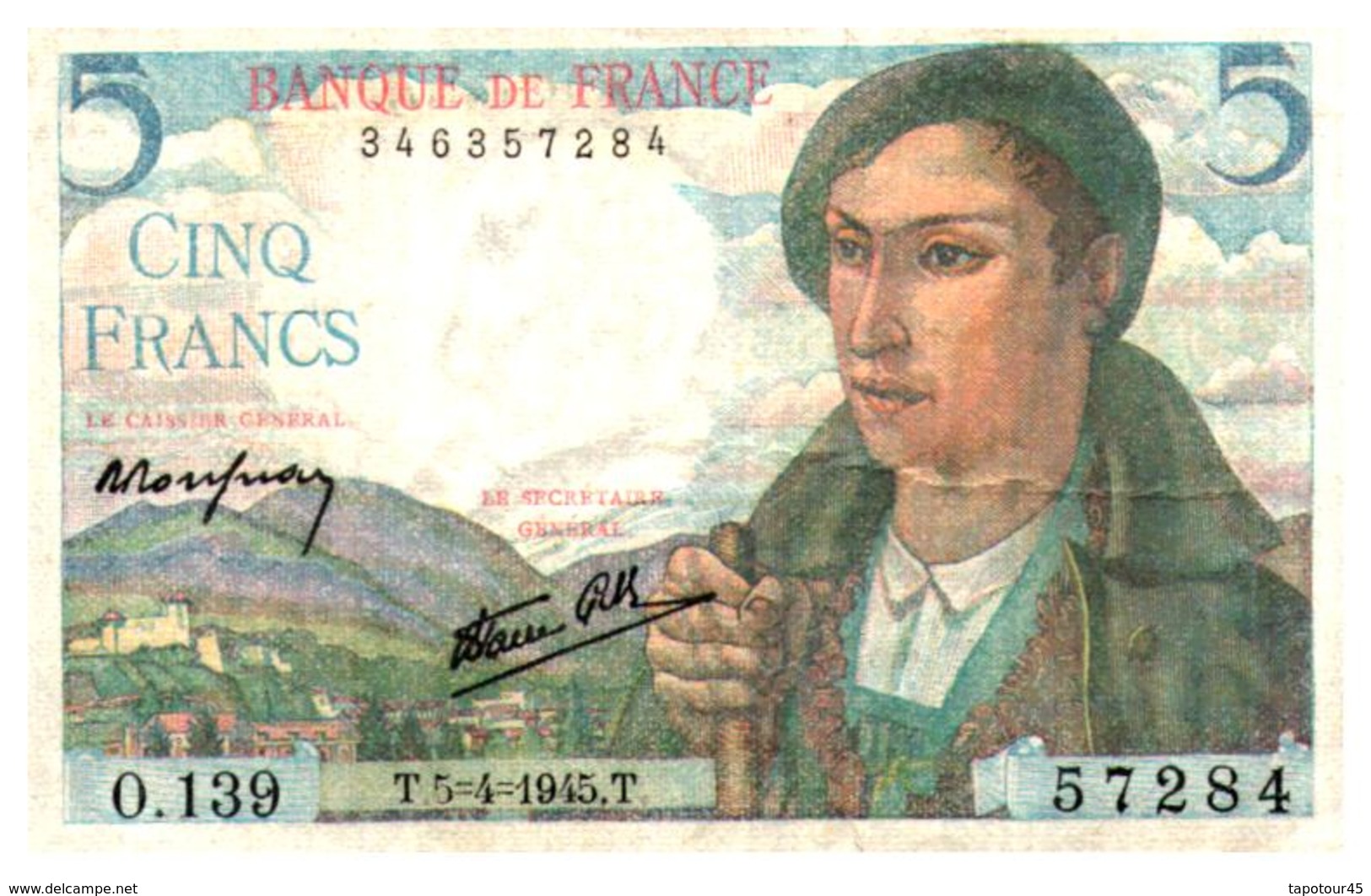Billet > France > 5 Francs 1945 - 5 F 1943-1947 ''Berger''