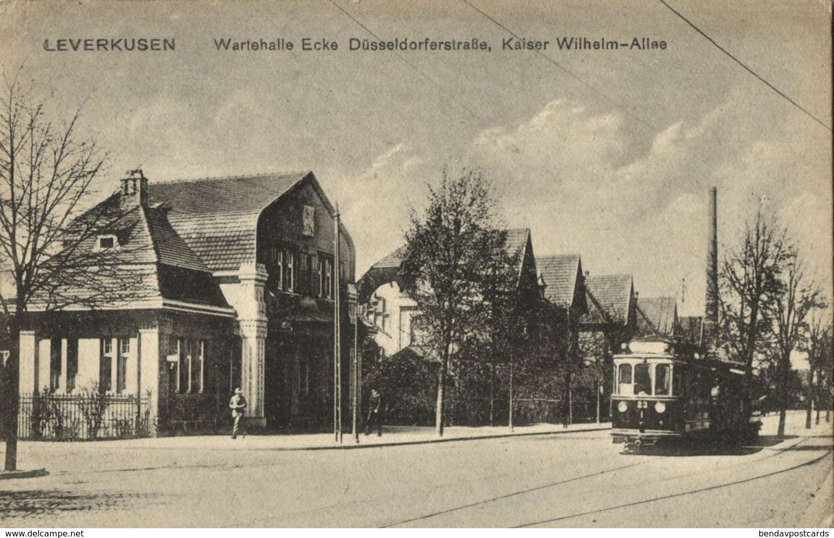 LEVERKUSEN, Wartehalle Ecke Düsseldorferstrasse, Kaiser Wilhelm-Allee, Tram 1910 - Leverkusen