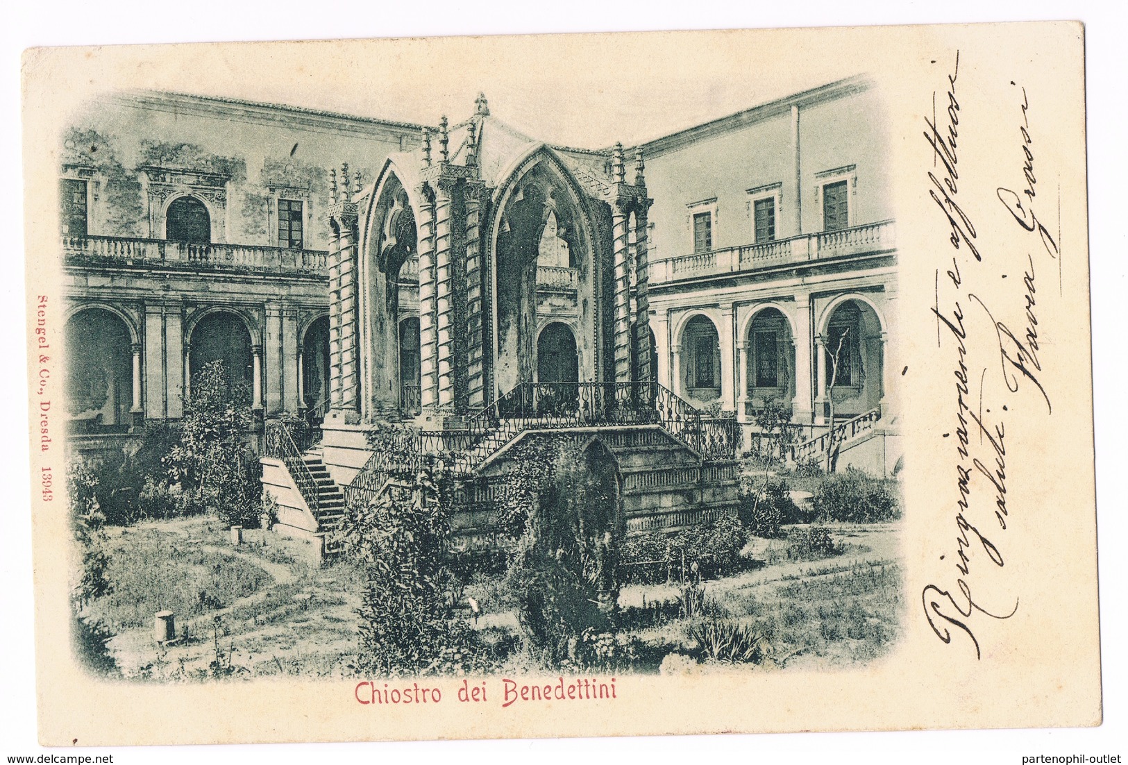Cartolina - Postcard / Viaggiata - Sent / Stengel & Co., Chiostro Dei Benedettini - Catania