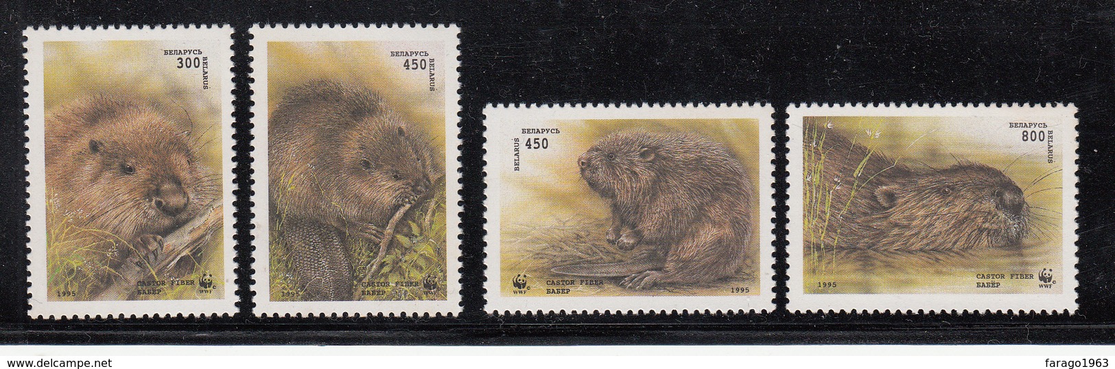 1995 Belarus WWF Beavers Set Of 4 MNH - Ongebruikt