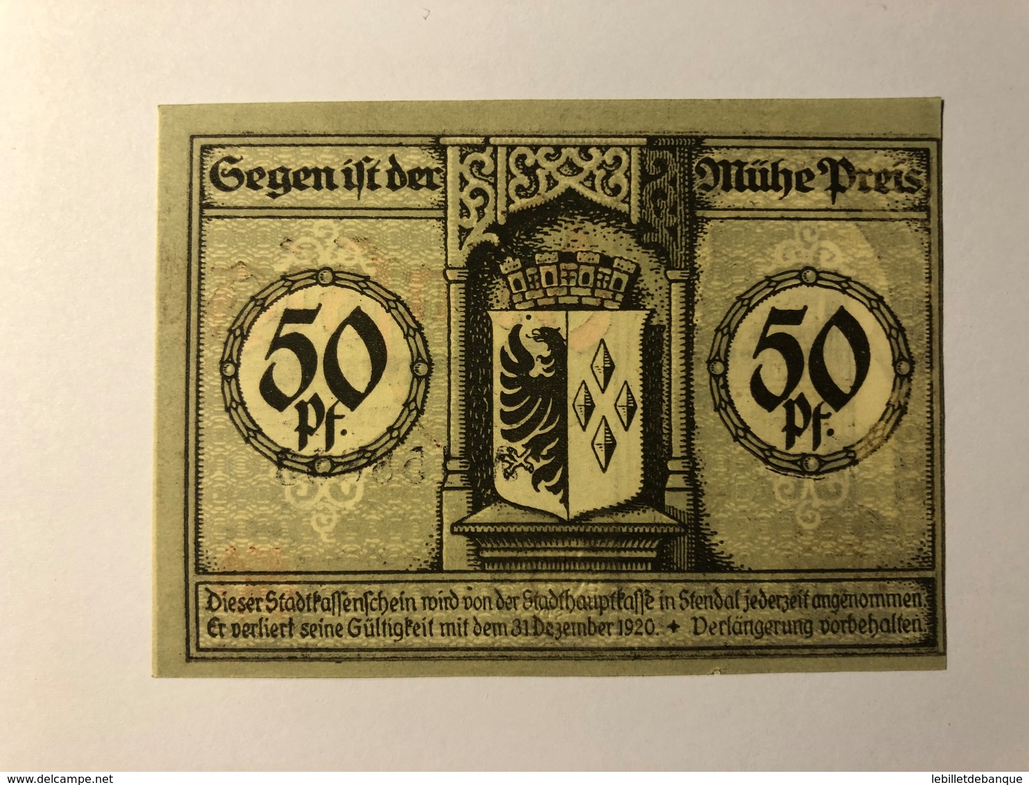 Allemagne Notgeld Stendal 50 Pfennig - Collections