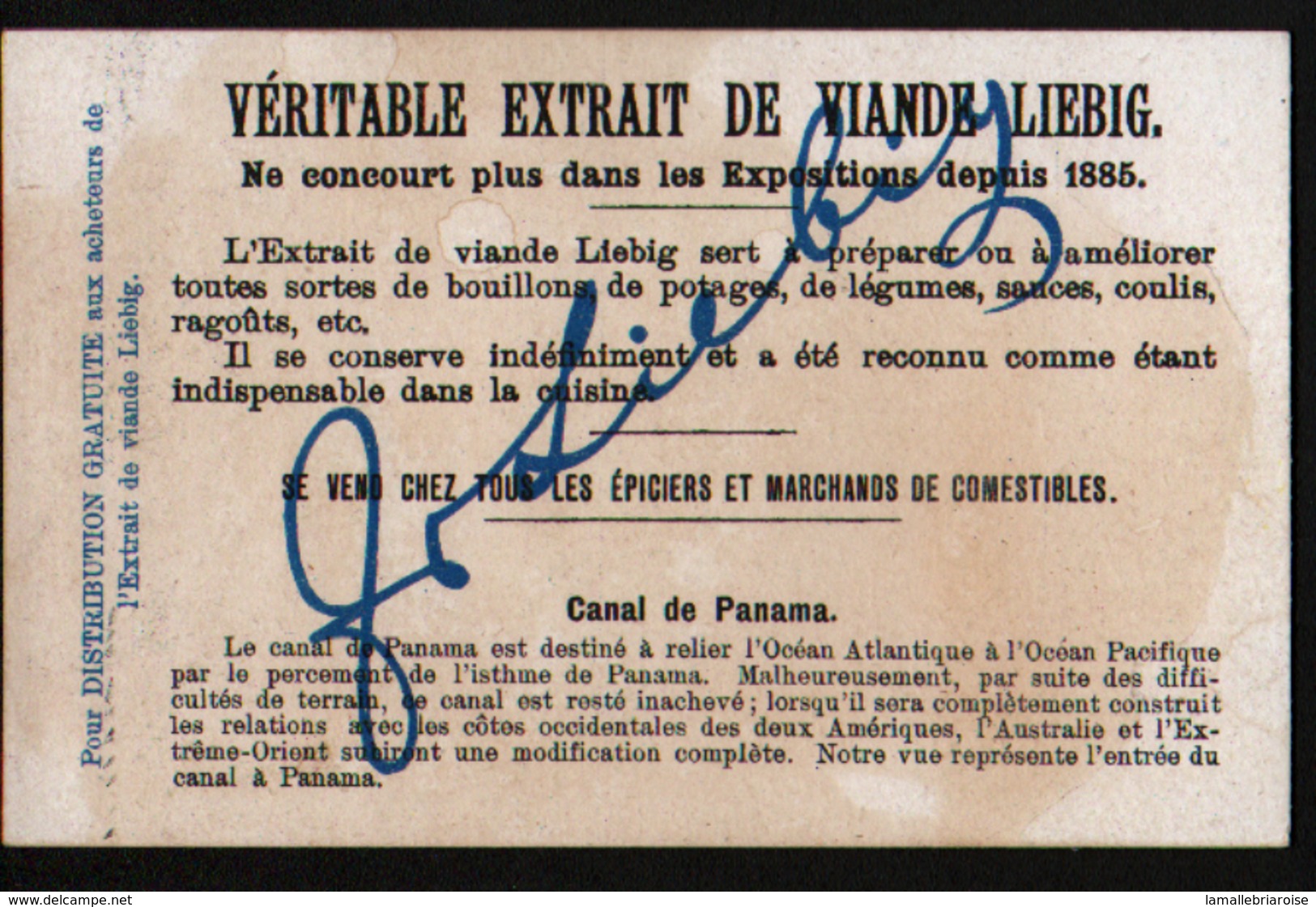 LIEBIG , S 722, LES CANAUX, 1ère SERIE, Le Canal De Panama ( Non Achevé), L'entrée Du Canal à Panama - Liebig