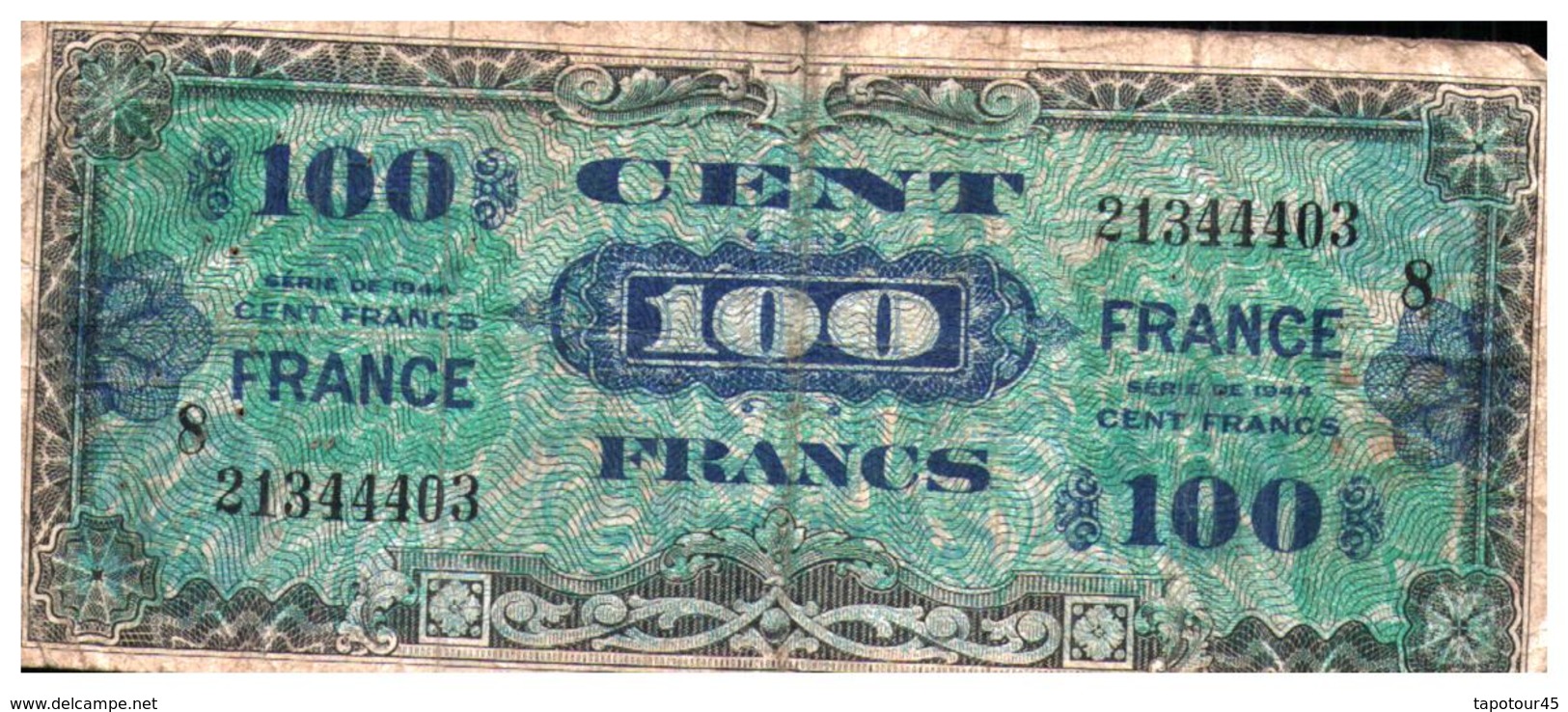 Billets > France > 100 Francs 1944 - 1945 Verso France