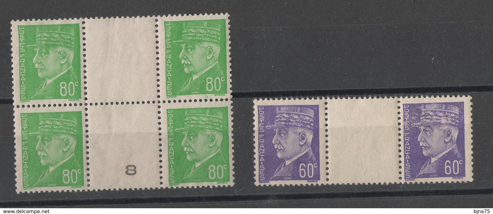 FRANCE 1941-1942  N° YT 509** 513**  Bloc De 4 Millesime 8 Et Interpanneau - 1941-42 Pétain