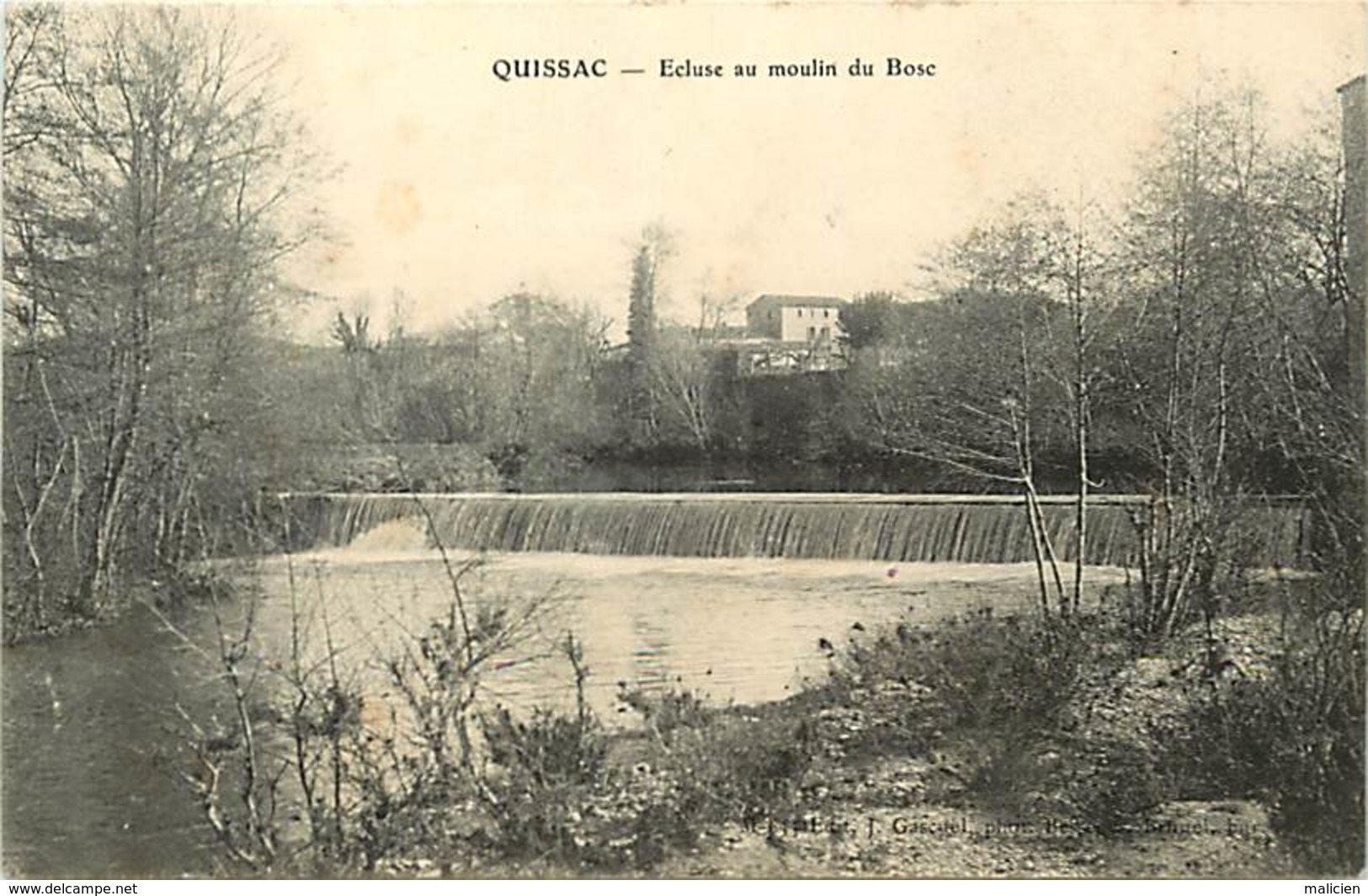 - Dpts Div.-ref-AE14- Gard - Quissac - Ecluse Au Moulin Du Bosc - Moulin A Eau - Moulins A Eau  - Carte Bon Etat - - Quissac