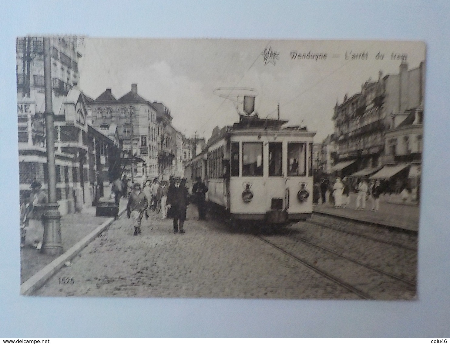 1923 CP Animée Wenduyne Arrêt Du Tram Tramway N° 1525 Héliotypie De Graeve Gand - Wenduine