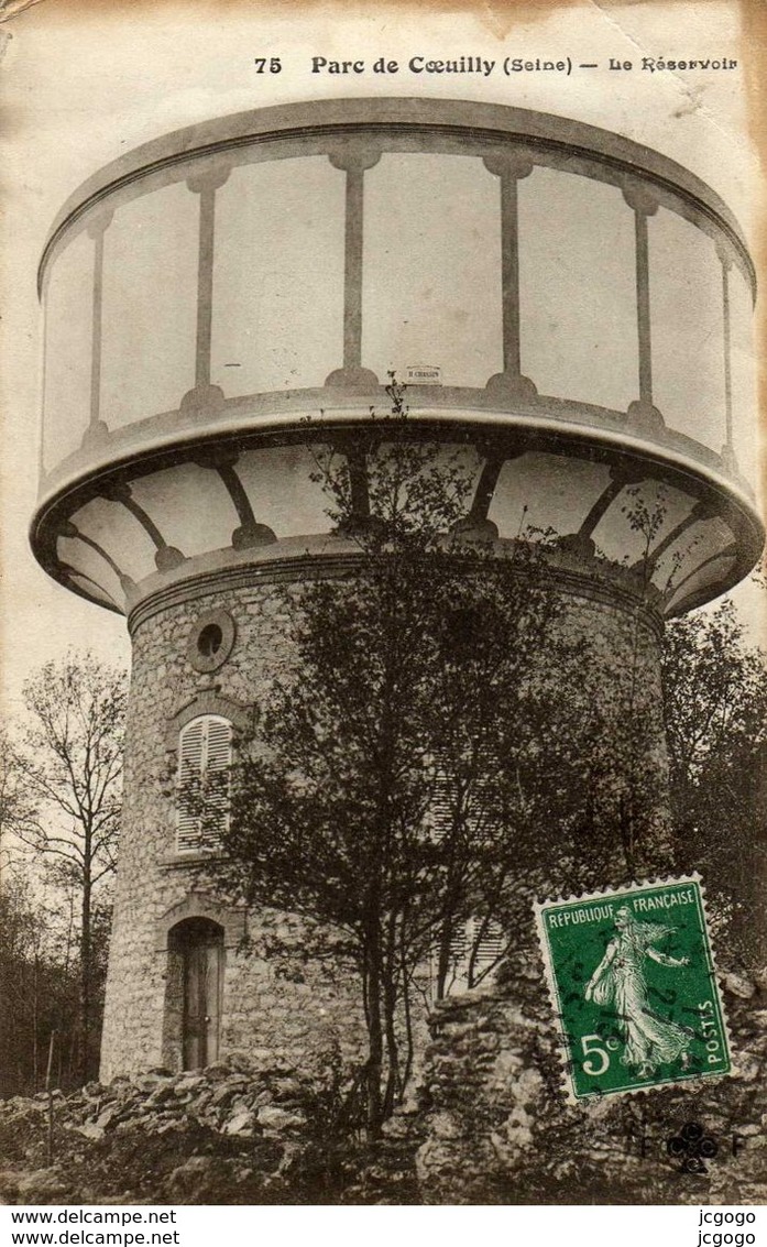 Parc De COEUILLY.  Le Réservoir.  Carte écrite En 1913   2 Scans - Champigny Sur Marne