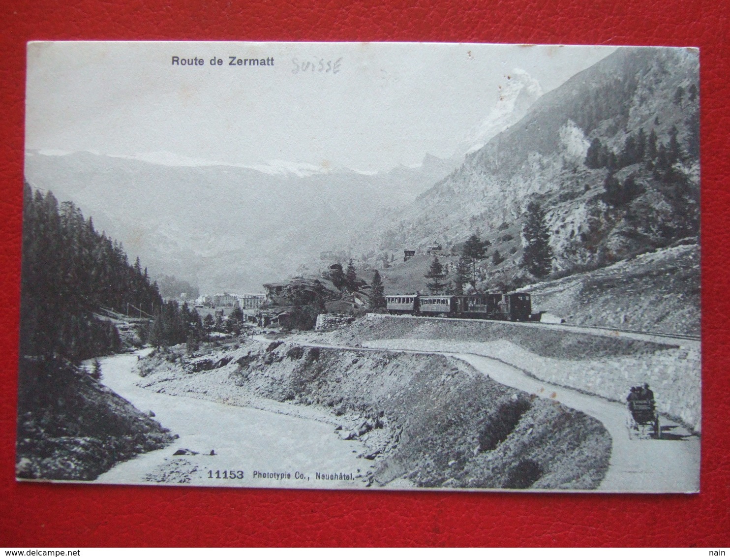 SUISSE - ZERMATT - ROUTE DE ZERMATT - " TRAIN " - //// " TRES RARE " //// - Zermatt