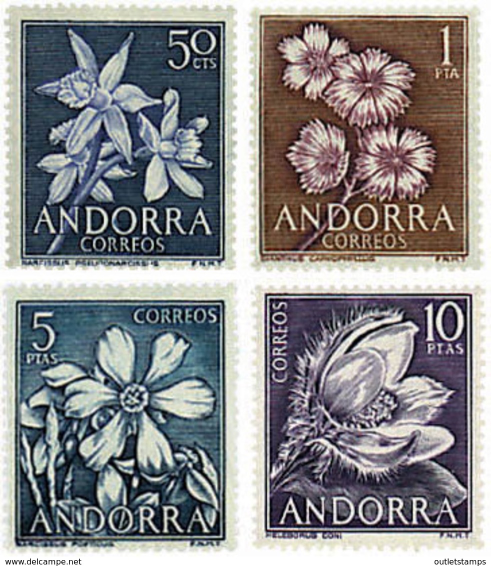 Ref. 80390 * NEW *  - ANDORRA. Spanish Adm. . 1966. FLORA OF ANDORRA. FLORES DE ANDORRA - Nuevos